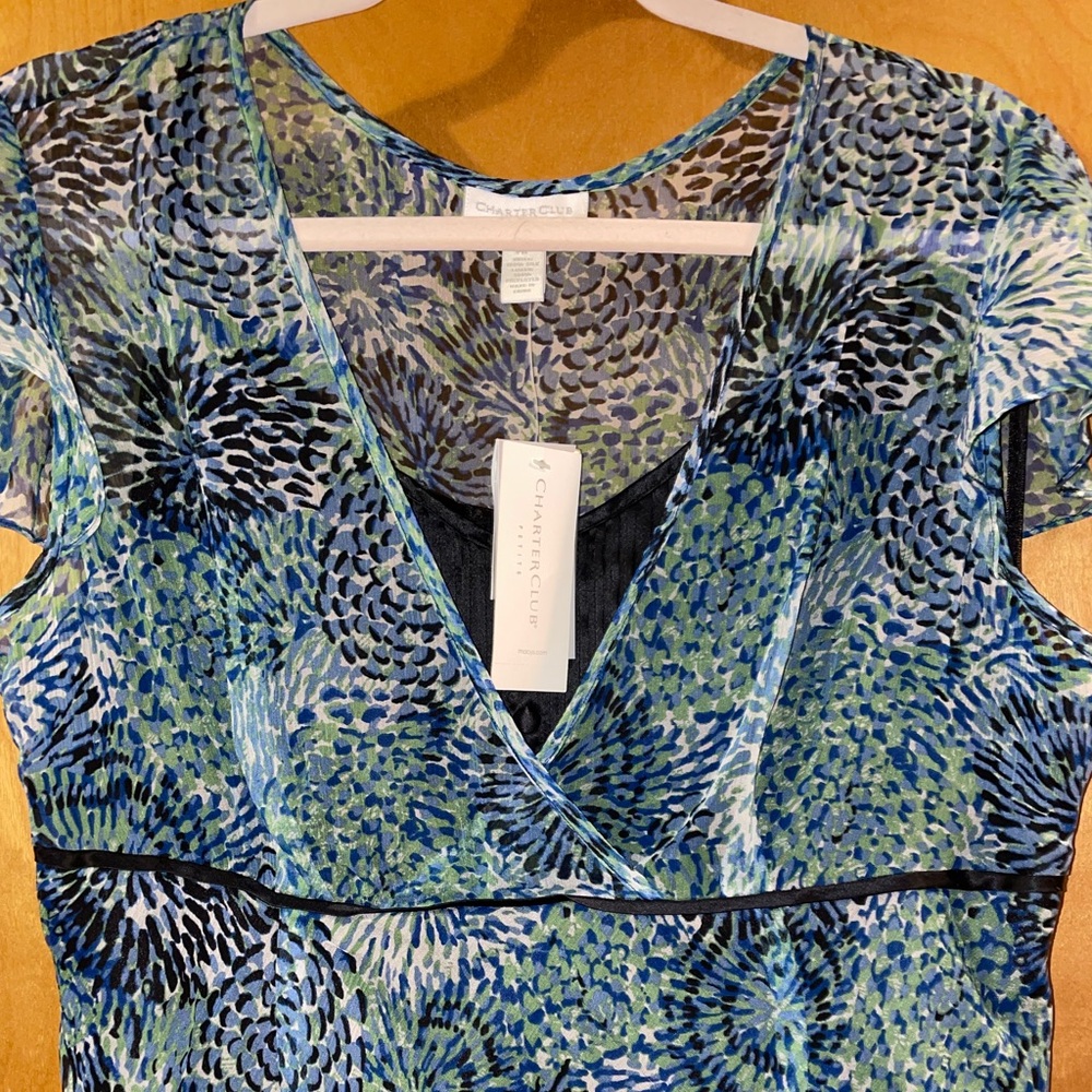 💙 Y2K Charter Club Silk Dress, Women’s 14P